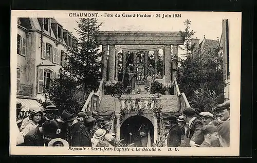 AK Chaumont, Fete du Grand Pardon 1934, Saint-Jean-Baptiste Le Décollé