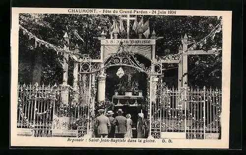 AK Chaumont, Fete du Grand Pardon 1934, Saint-Jean-Baptiste dans la gloire