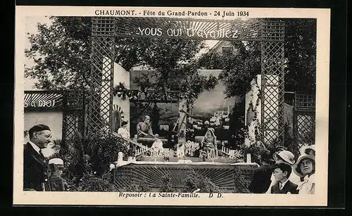 AK Chaumont, Fete du Grand Pardon 1934, La Sainte-Famille