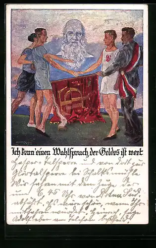 Künstler-AK Otto Amtsberg: Ich kenn` einen Wahlspruch, der Goldes ist wert