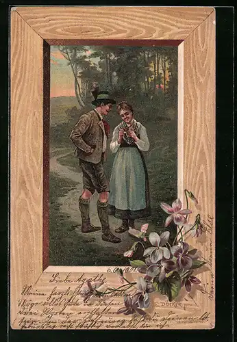 Künstler-AK E. Döcker: Zweisamkeit im Walde
