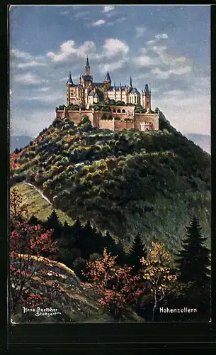 Künstler-AK Hans Boettcher: Burg Hohenzollern aus der Ferne
