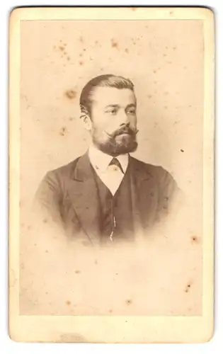 Fotografie Friedrich Kienzle, Cannstatt, Herr im Anzug mit Bart