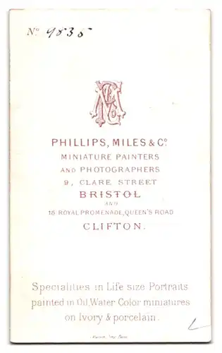 Fotografie Phillips Miles & Co., Clifton, 15, Royal Promenade, Queen`s Road, Älterer Herr im Anzug mit Vollbart