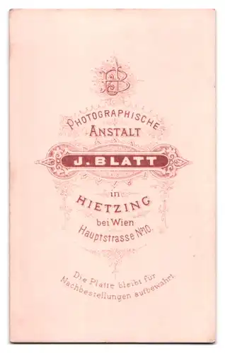 Fotografie J. Blatt, Wien-Hietzing, Hauptstrasse 10, Junge Dame mit Hochsteckfrisur