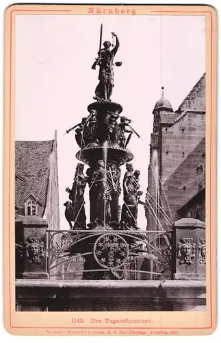 Fotografie Römmler & Jonas, Dresden, Ansicht Nürnberg, Blick auf den Tugendbrunnen