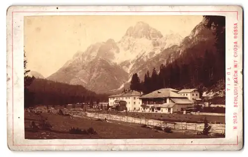 Fotografie Alois Beer, Klagenfurt, Ansicht Schluderbach, Blick auf das Hotel Croda Rossa