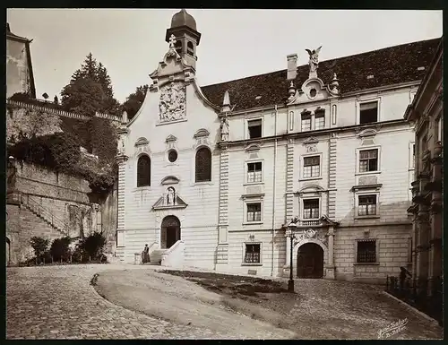 Fotografie Gustav Salzer, Baden-Baden, Ansicht Baden-Baden, Institut zum heiligen Grab, Grossformat 27 x 20cm