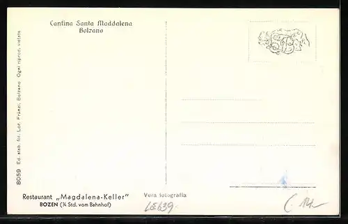 AK Bozen, Restaurant Magdalena-Keller, Innenansicht