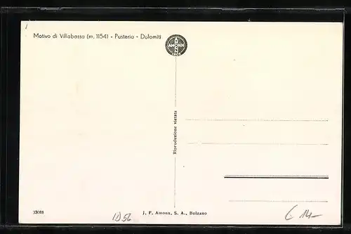 AK Villabassa, Ortsansicht mit Kirche