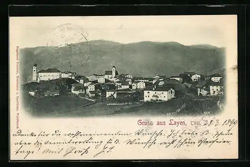AK Layen, Ortsansicht mit Kirche