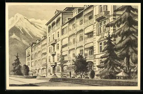 Künstler-AK Merano, Hotel Auffinger