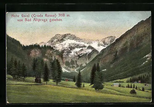 AK Bad Altprags, Blick aus dem Ort auf Hohe Gaisl