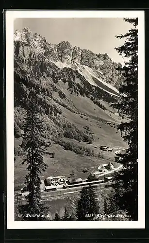 AK Langen a. A., Bahnhof aus der Vogelschau