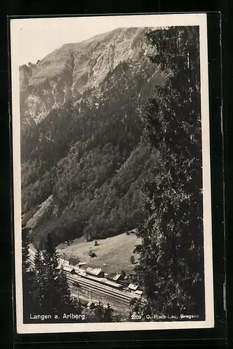 AK Langen a. A., Bahnhof aus der Vogelschau