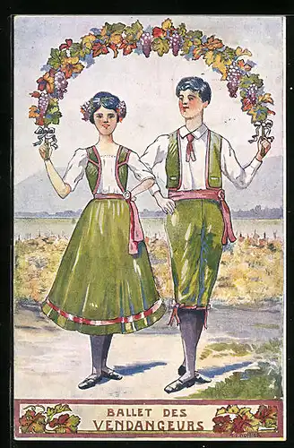 Künstler-AK Neuchatel, Sängerfest 1912, Ballet des Vendangeurs