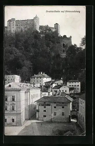 AK Salzburg, Drahtseilbahn auf Hohensalzburg