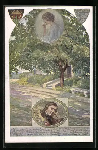 AK Deutscher Schulverein Nr. 850: es grünet ein Nussbaum vor dem Haus