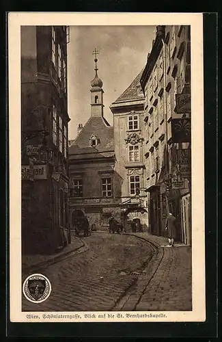 AK Deutscher Schulverein Nr. 356: Wien, Schönlaterngasse, Blick auf die St. Bernhardskapelle