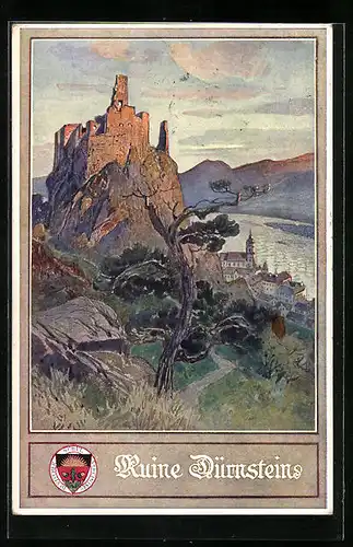 AK Deutscher Schulverein Nr. 137: Blick auf die Ruine von Burg Dürnstein