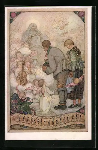 AK Deutscher Schulverein Nr. 1253: der liebe Gott und seine Englein