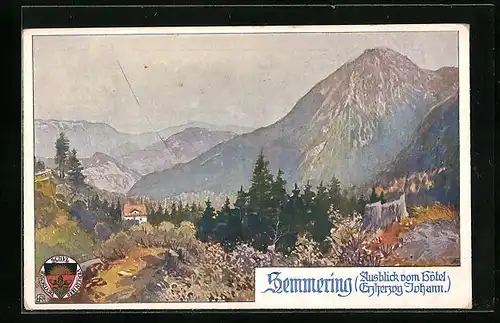 AK Deutscher Schulverein Nr. 449: Semmering, Ausblick vom Hotel Erzherzog Johann