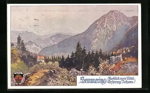 AK Deutscher Schulverein Nr. 449: Semmering, Ausblick vom Hotel Erzherzog Johann