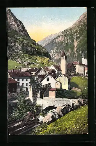 AK Goeschenen /Gotthardbahn, Dorfpartie