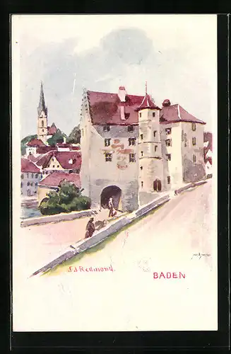 Künstler-AK Baden, Ortspartie