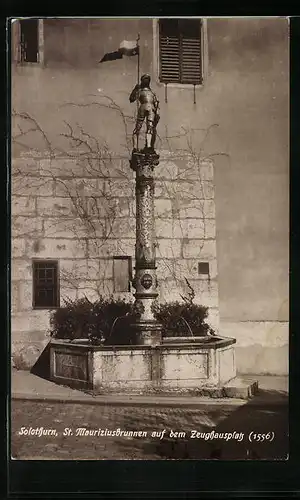 AK Solothurn, St. Mauriziusbrunnen auf dem Zeughausplatz