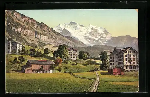 AK Wengen, Ortspartie mit Jungfrau