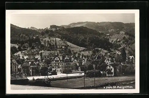 AK St. Margrethen, Ortspartie mit Kirche