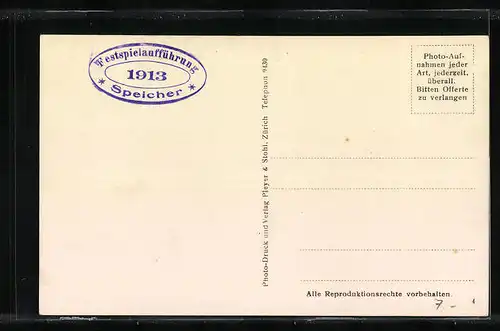 AK Speicher, Festspielaufführung 1913