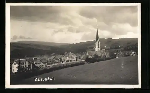 AK Hundwil, Ortspartie mit Kirche