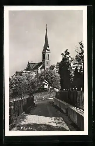 AK Rehetobel, Strassenpartie mit Kirche