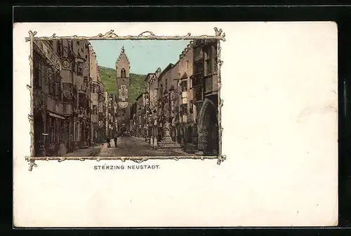 AK Sterzing-Neustadt, Strassenpartie mit Tor