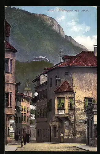AK Bozen, Bindergasse mit Virgl