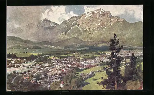 Künstler-AK Edward Harrison Compton: Reichenhall gegen Hochstaufen