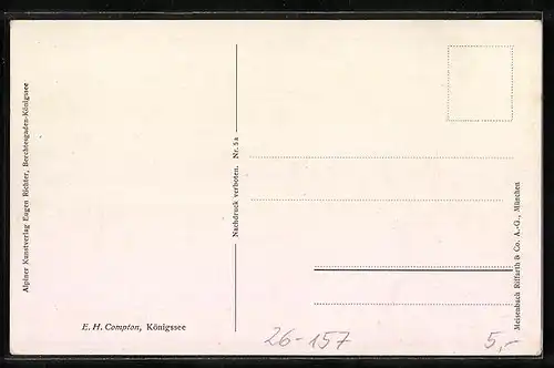 Künstler-AK Edward Harrison Compton: Köngssee mit Gebirgspanorama