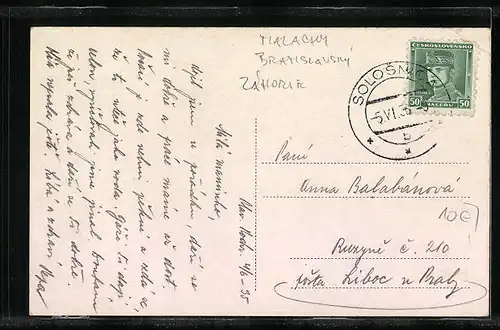 AK Pl. Podhradie, Verschiedene Fernansichten der Ortschaft