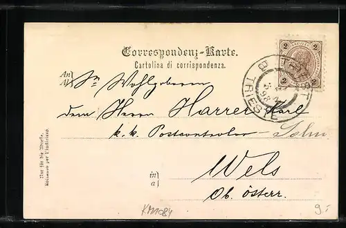 AK Triest, Corso mit Brunnen