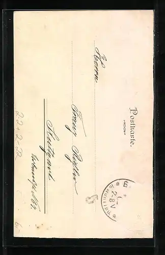 AK Die letzten württembergischen Briefmarken 1. April 1902, Jokele und Michele