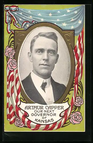 Präge-AK Arthur Capper, our next Governor of Kansas