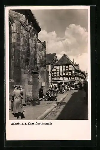 AK Hameln a. d. Weser, Emmernstrasse mit Obst- u. Gemüsegeschäft