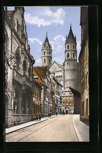 AK Worms a. Rh., Hagenstrasse mit Blick zum Dom