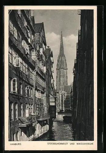 AK Hamburg, Stöckelhörnfleet und Kinkolaikirche