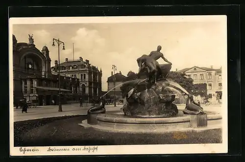 AK Schwerin, Brunnen am Bahnhof