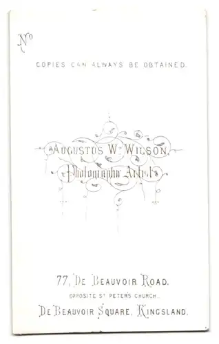 Fotografie A. W. Wilson, Kingsland, 77. De Beauvoir Road, Herr mit Bart im Portrait