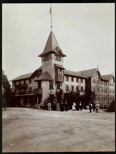 Fotografie Gustav Salzer, Baden-Baden, Ansicht Hundseck, Kurhaus Hundseck & Gertelbach Hotel, Grossformat 20 x 27cm