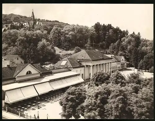 Fotografie Gustav Salzer, Baden-Baden, Ansicht Baden-Baden, Conversationshaus mit Gastwirtschaft, Grossformat 27 x 20cm